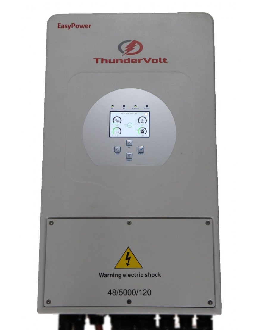 ThunderVolt 6.5KVA-5000W EasyPower 48V Hybrid Inverter 120A Charger 500V 6.5KW Dual MPPT