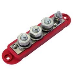 Large 4 Point 5/16" Busbar w/Cover Red and Black